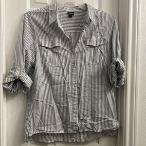 Patagonia Gray Striped Blouse